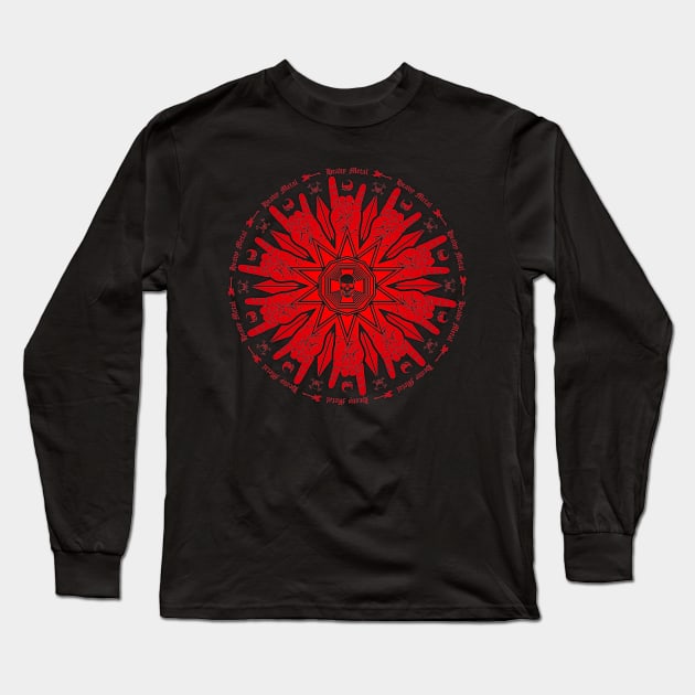 Heavy Metal Mandala Long Sleeve T-Shirt by CreativeWear